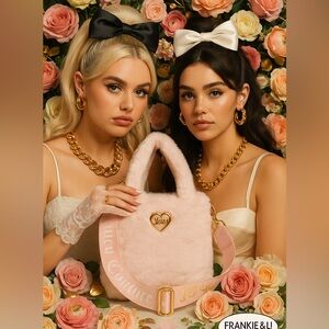 Juicy Couture Pink Blush Faux Fur Mini Tote Bag with Crossbody Strap NWT